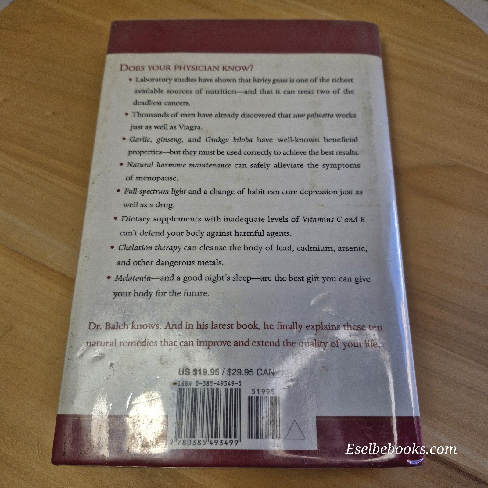 10 Natural Remedies That Can Save Your Life By James F. Balch - hardback