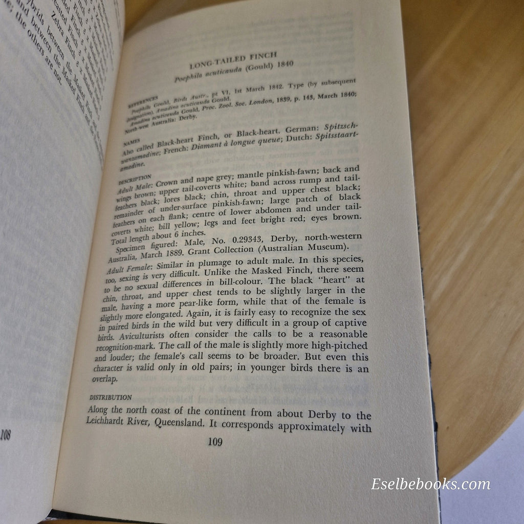 Australian Finches In Bush And Aviary by Klaus Immelmann - hardback - 1967