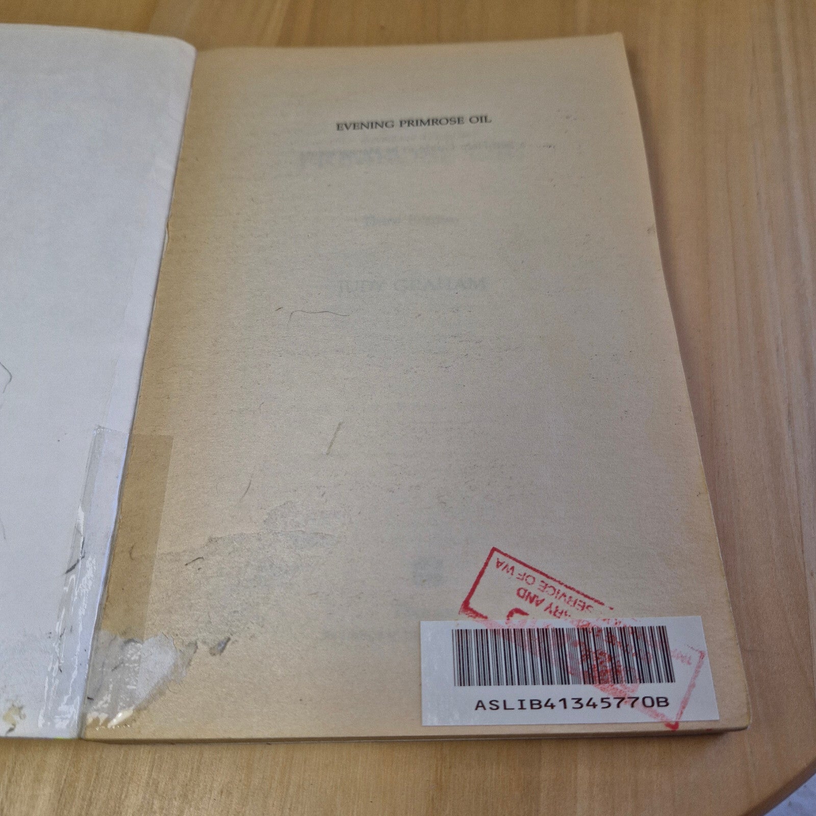 Health: Evening Primrose Oil By Judy Graham · 1993 - vintage paperback