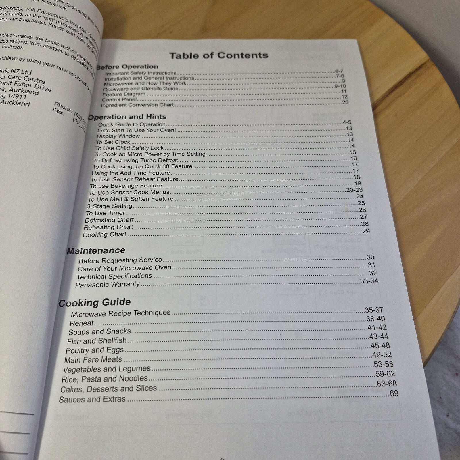 Panasonic Operating Instructions and Cook Book Microwave Oven Inverter NN-ST64JW