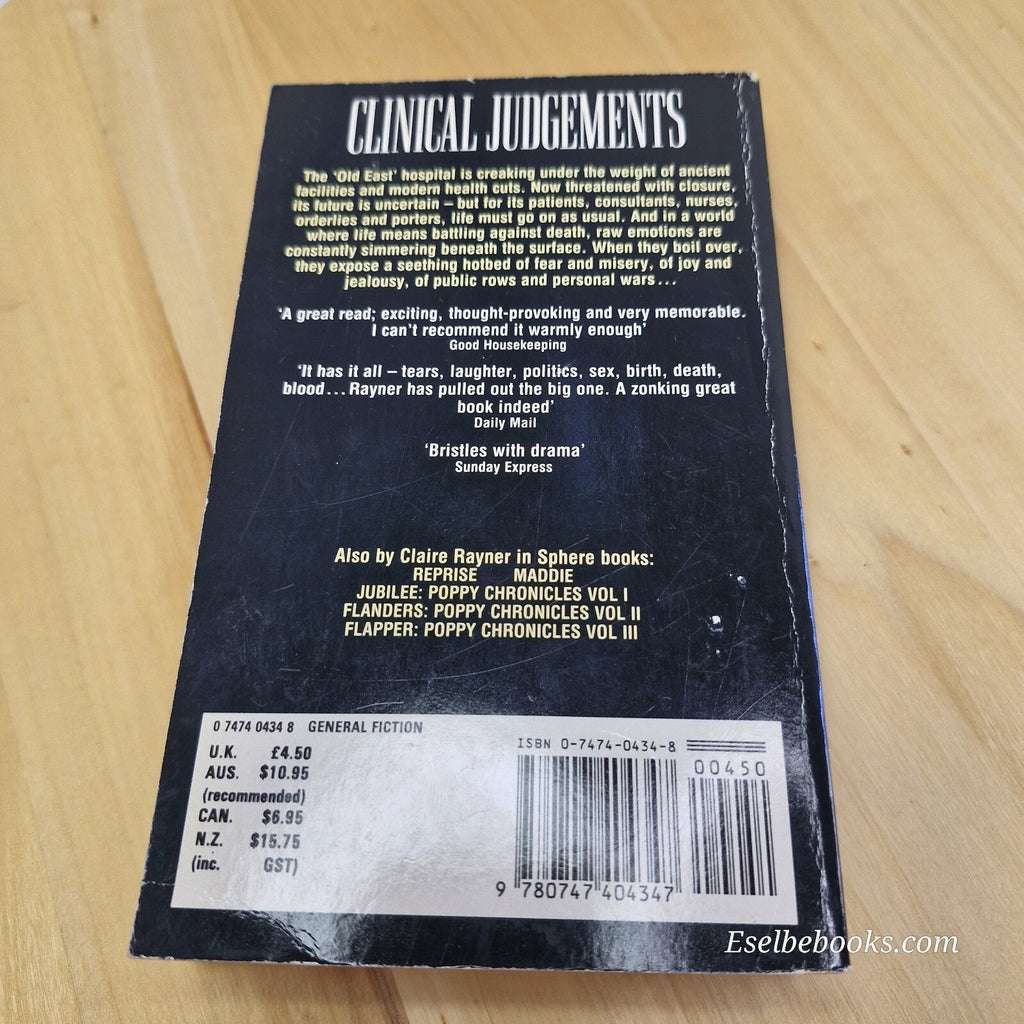 Crime/thriller: Clinical judgements by Claire Rayner - vintage paperback