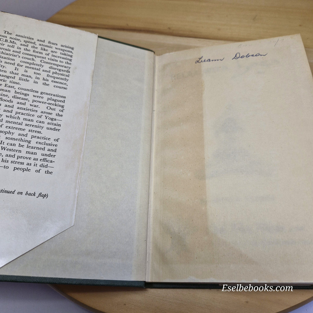 Relax with Yoga By Arthur Liebers - vintage hardback with dust jacket