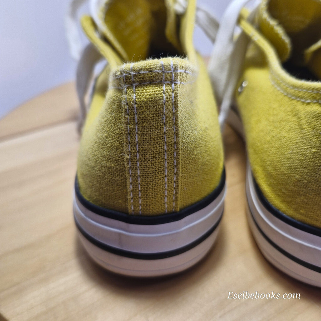 Rubi size 40 lace up shoes - mustard yellow  canvas with white rubber soles