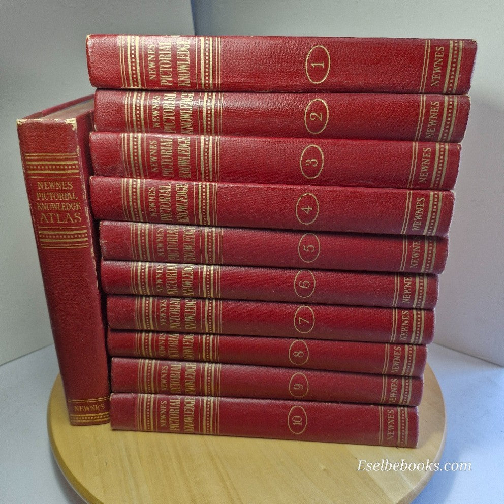 Newnes Pictorial Knowledge - Vol 1-10  plus atlas - vintage hardbacks