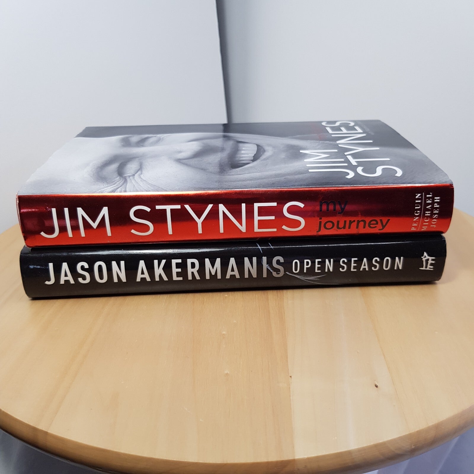 Jim Stynes & Jason Akermanis - autobiographies - hardbacks with dust jackets