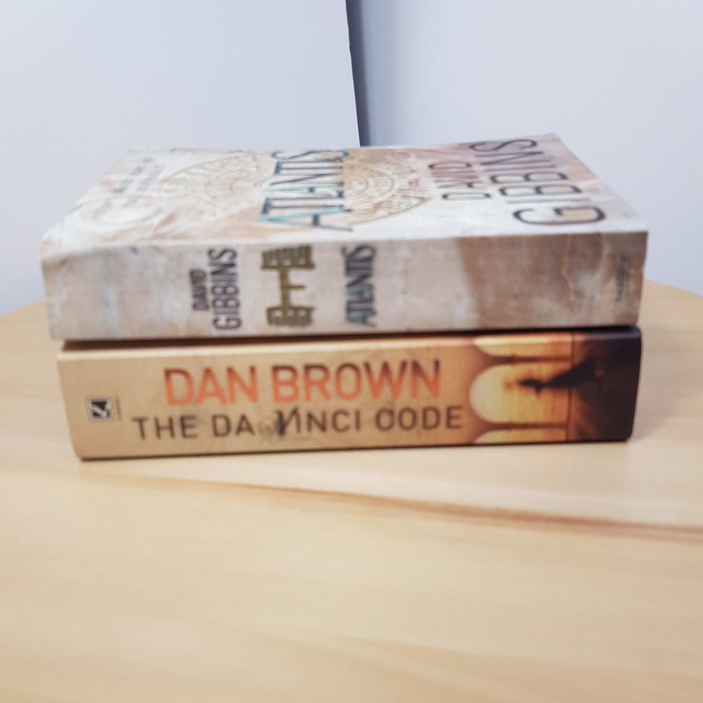 Atlantis by David Gibbins & The Da Vinci Code by Dan Brown - paperbacks