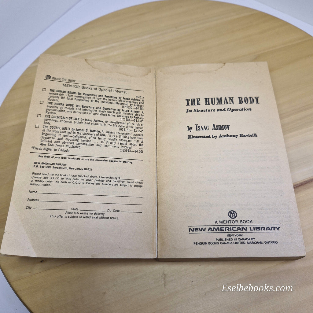 The Human Body Its Structure and Operations By Isaac Asimov, Anthony Ravielli...
