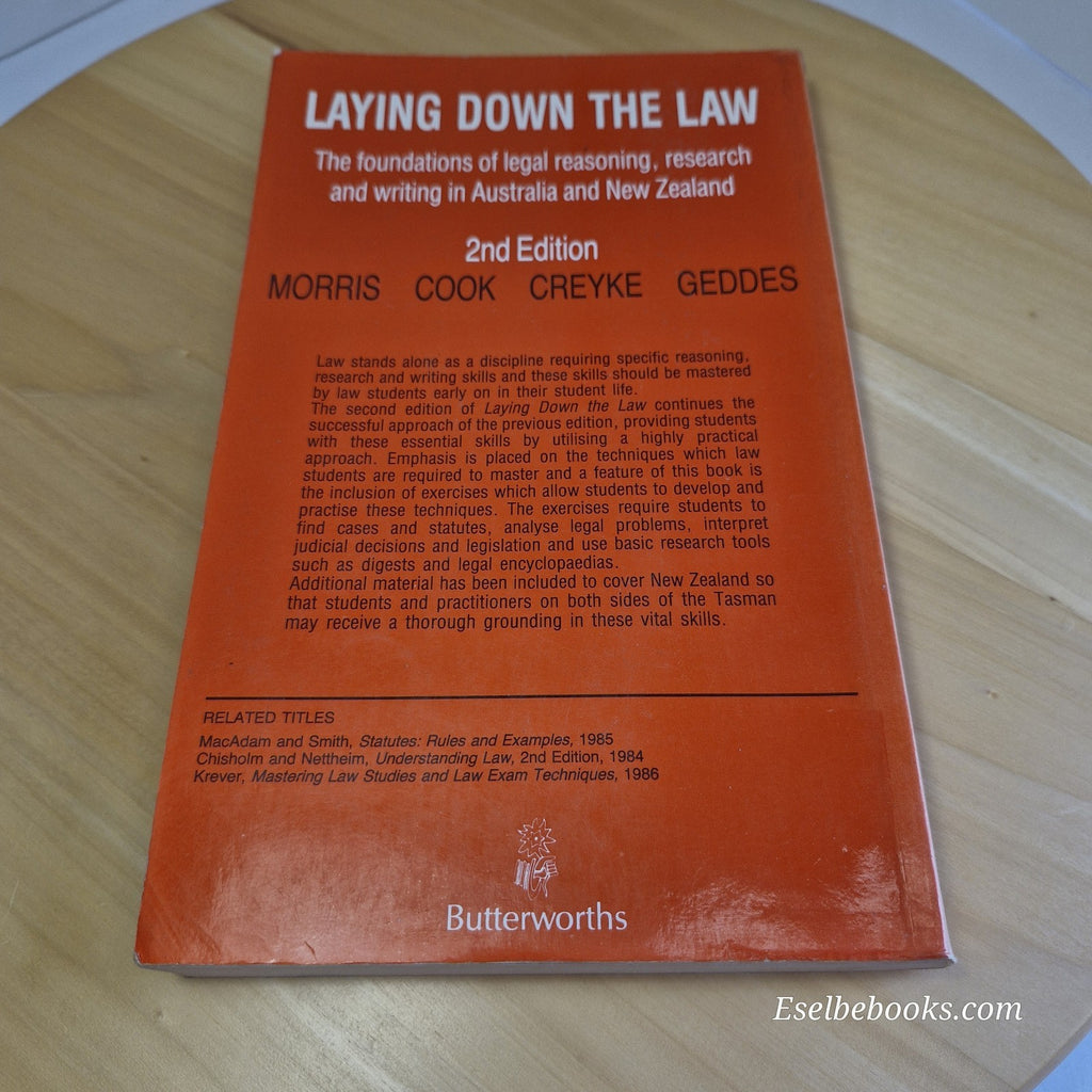 Laying Down the Law By Catriona Cook, Robin Creyke, Robert Geddes - paperback