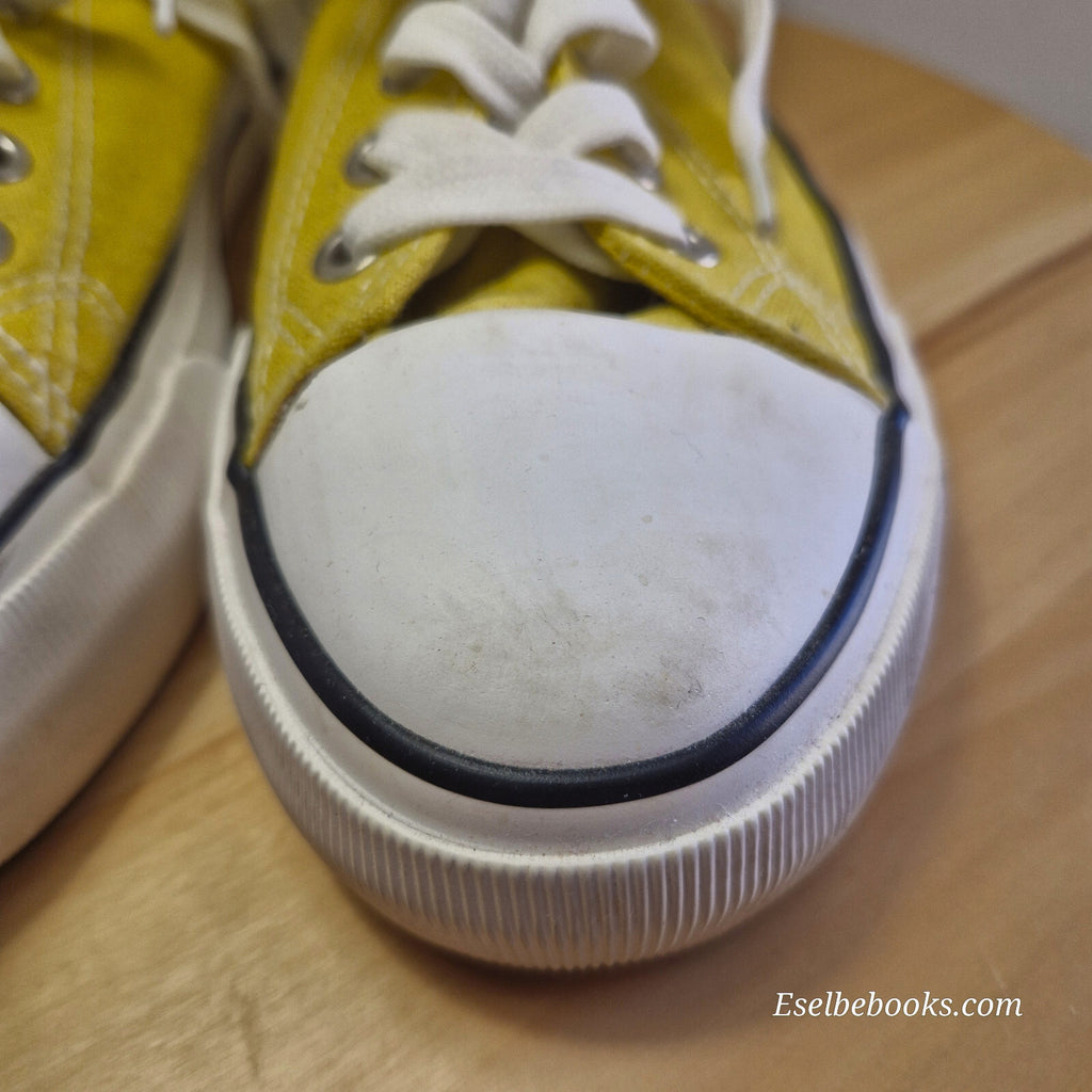 Rubi size 40 lace up shoes - mustard yellow  canvas with white rubber soles