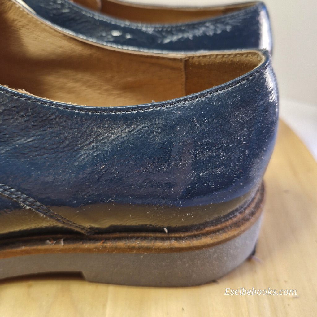 2 Baia Vista size 40 loafers - dark turquiose patent leather w/ rubber soles