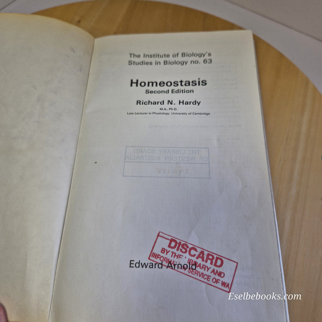Science: Studies in Biology no. 63 Homeostasis 2nd edition by Richard N Hardy...