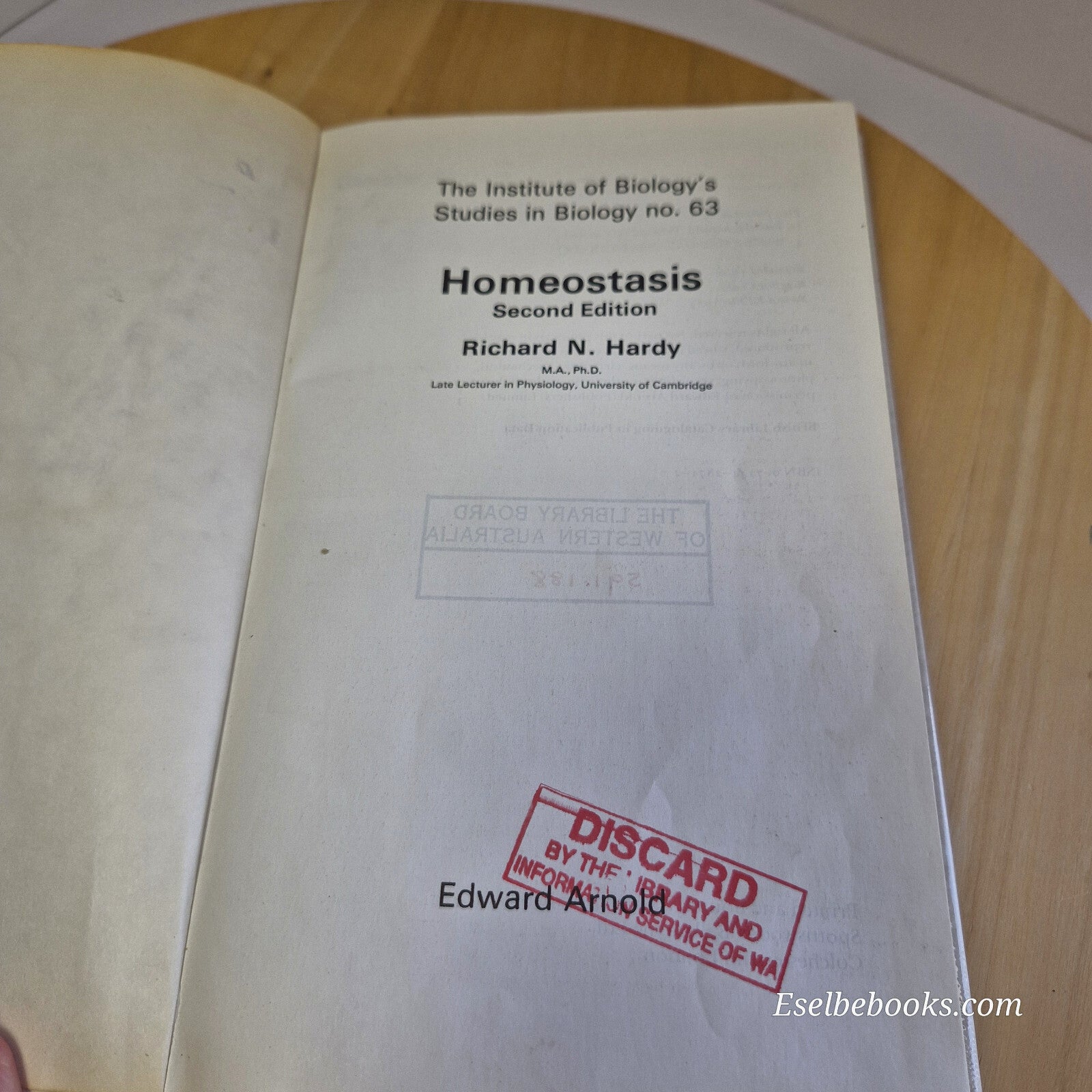 Science: Studies in Biology no. 63 Homeostasis 2nd edition by Richard N Hardy...