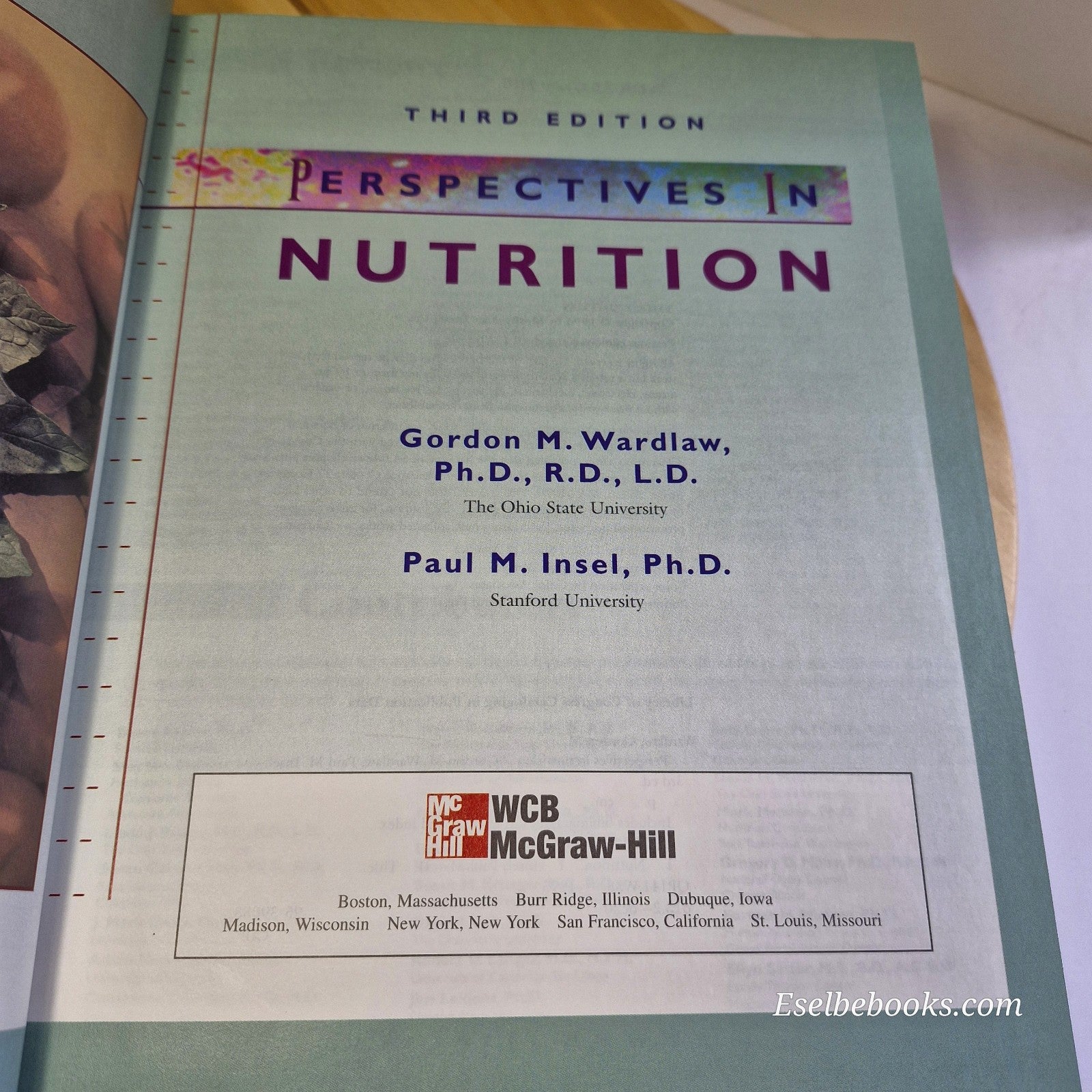Perspectives In Nutrition (3rd Ed) by Gordon M. Wardlaw & Paul M. Insel - HB