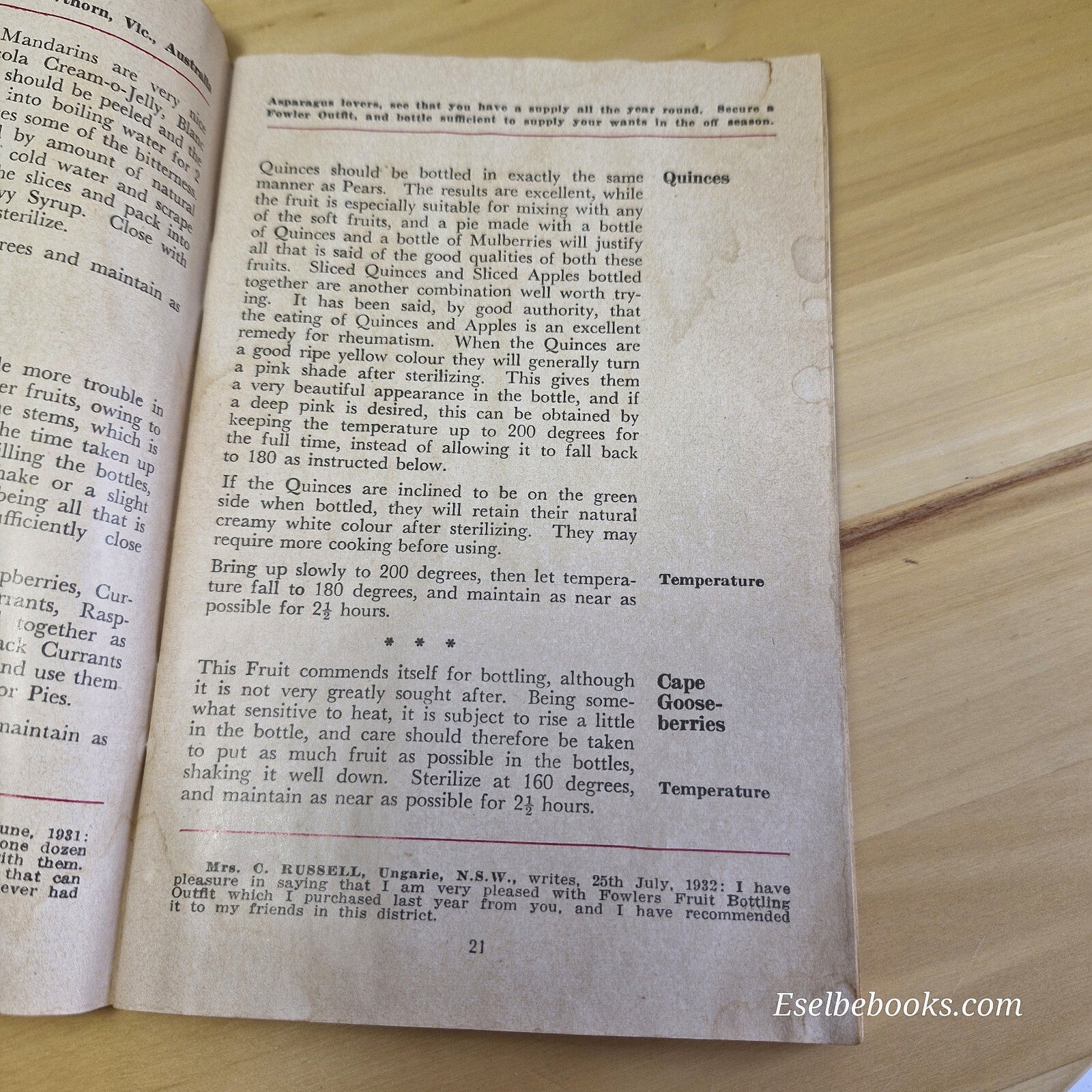 Fowler's method of bottling fruits and vegetables 19th edition - vintage pape...
