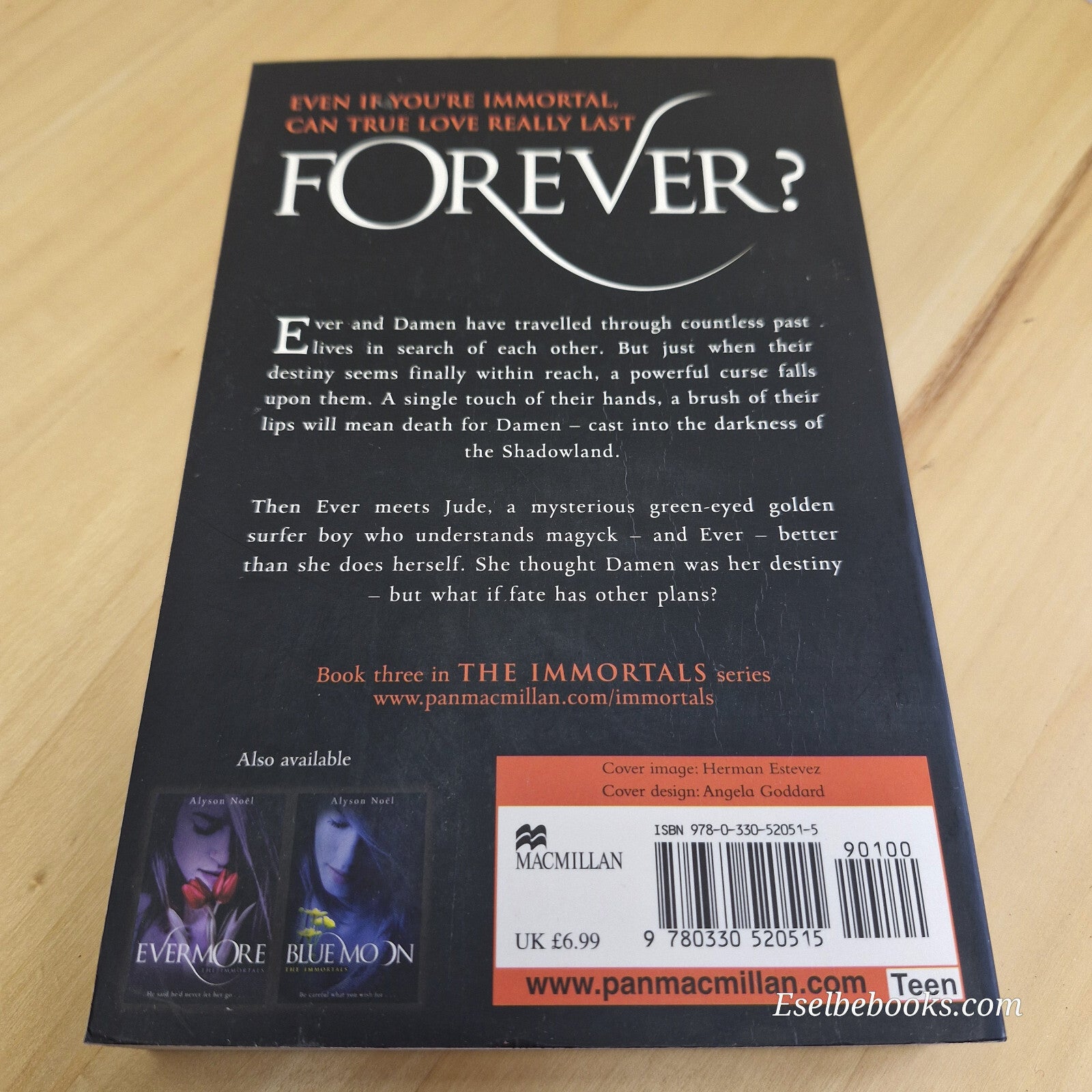 Alyson Noel - Books 1, 2 and 3 of The Immortals series - Evermore; Blue Moon ...