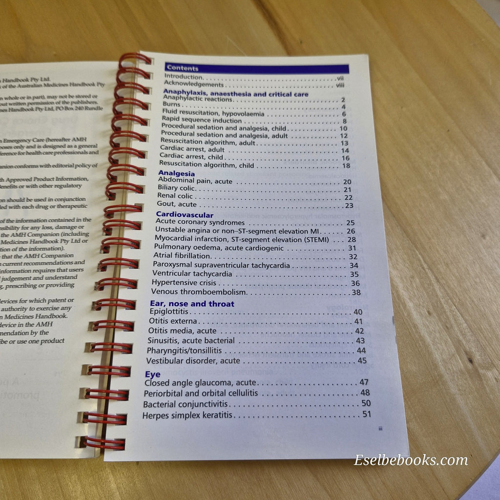 AMH Drug Choice Companion : Emergency Care 3rd ed (Spiral Bound, 2008)