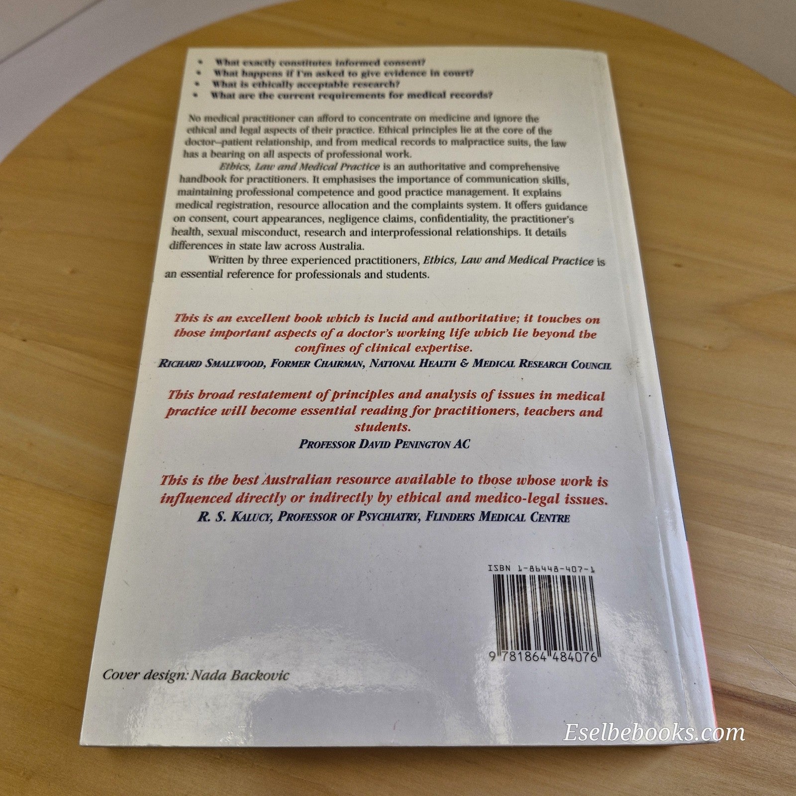 Ethics, Law and Medical Practice by Plueckhahn, Cordner & Breen - paperback