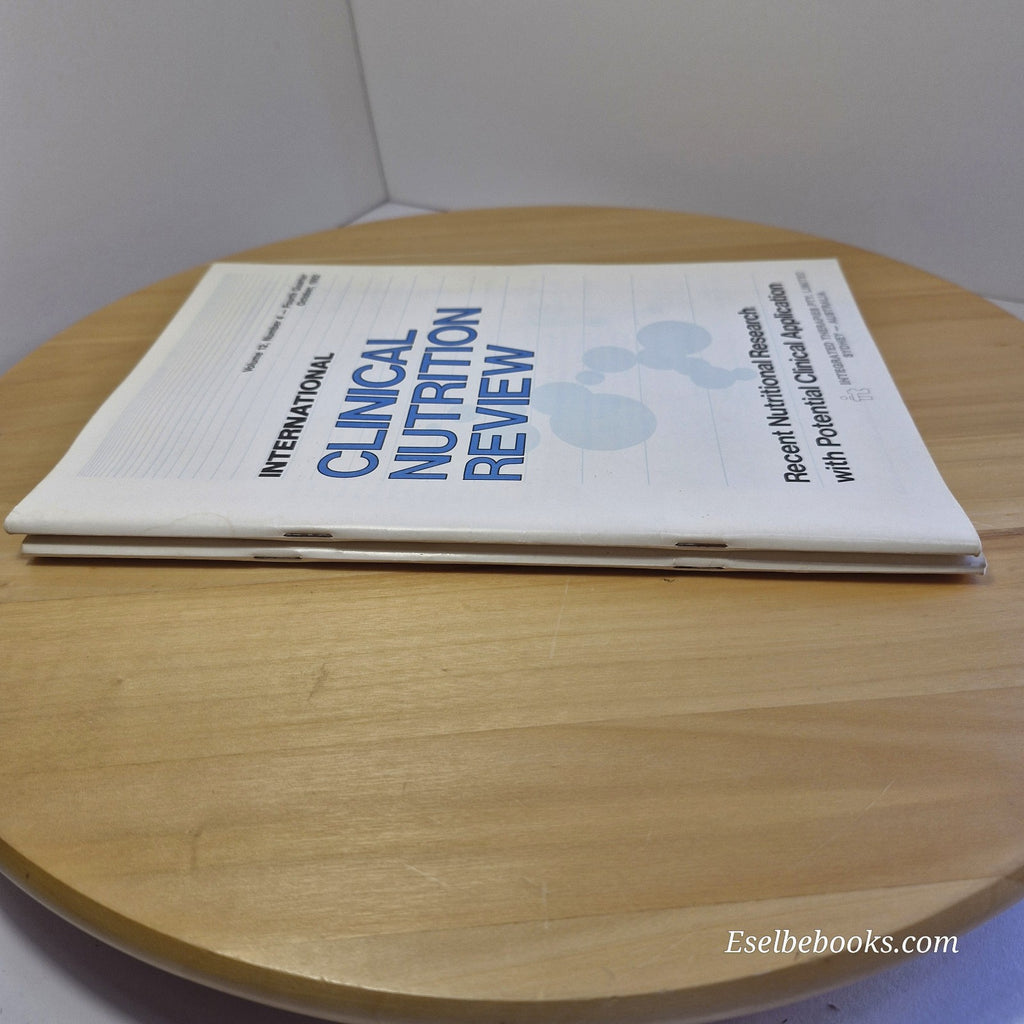 International Clinical Nutrition Review Magazine Vol 12 No 4 & Vol 13 No 1 1992