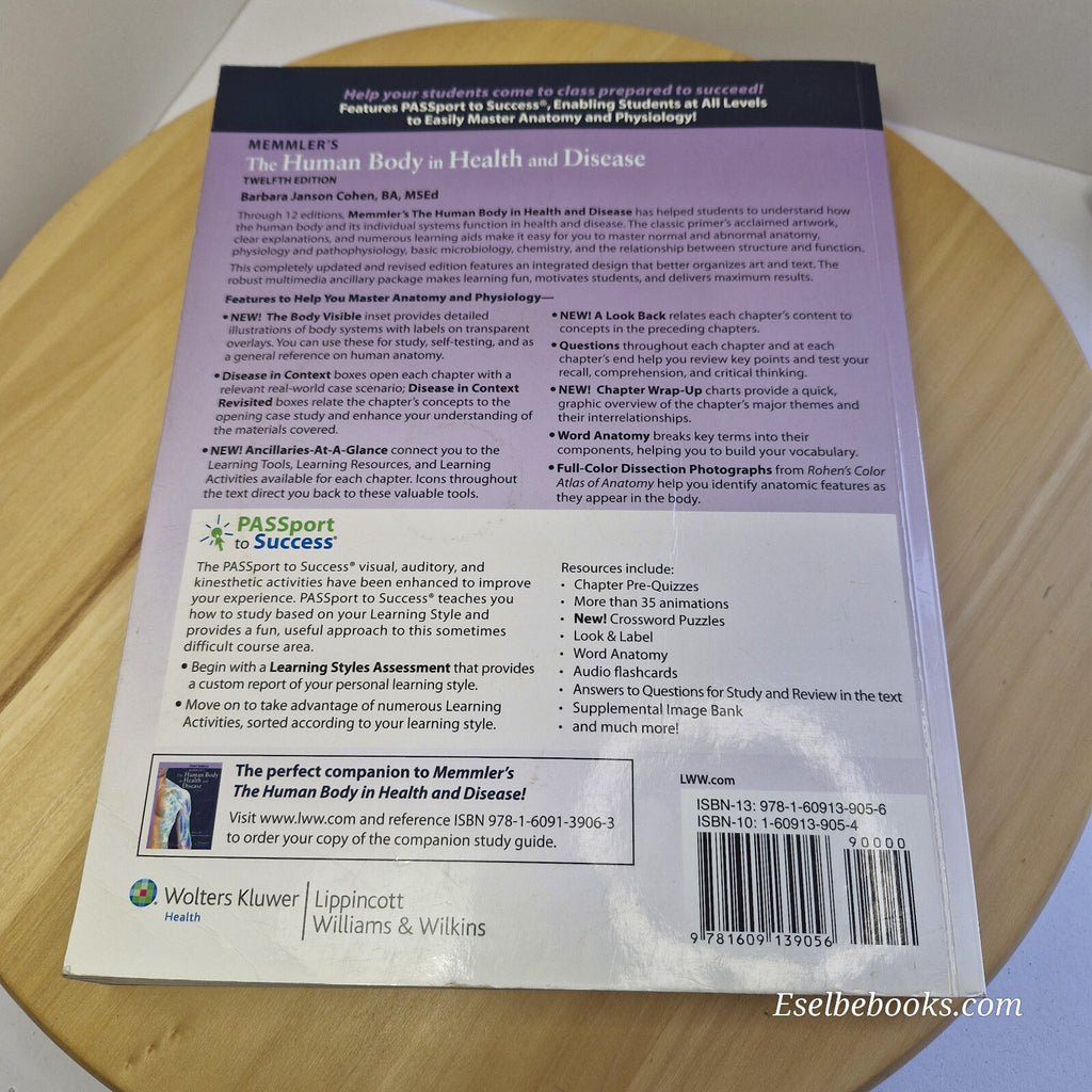 Memmler's Structure and Function of the Human Body By Jason J. Taylor, Barbar...