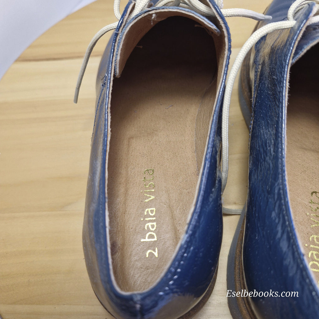 2 Baia Vista size 40 loafers - dark turquiose patent leather w/ rubber soles