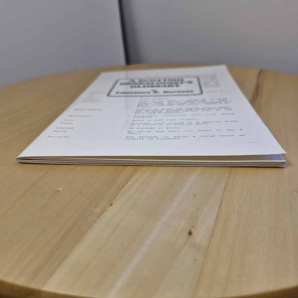 A Scottish Genealogist's Glossary By Lawrence R. Burness · 1991 - paperback