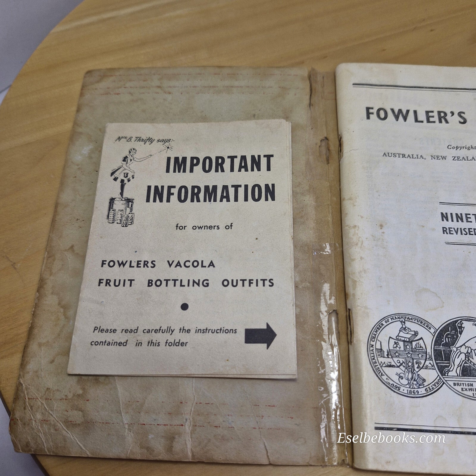 Fowler's method of bottling fruits and vegetables 19th edition - vintage pape...