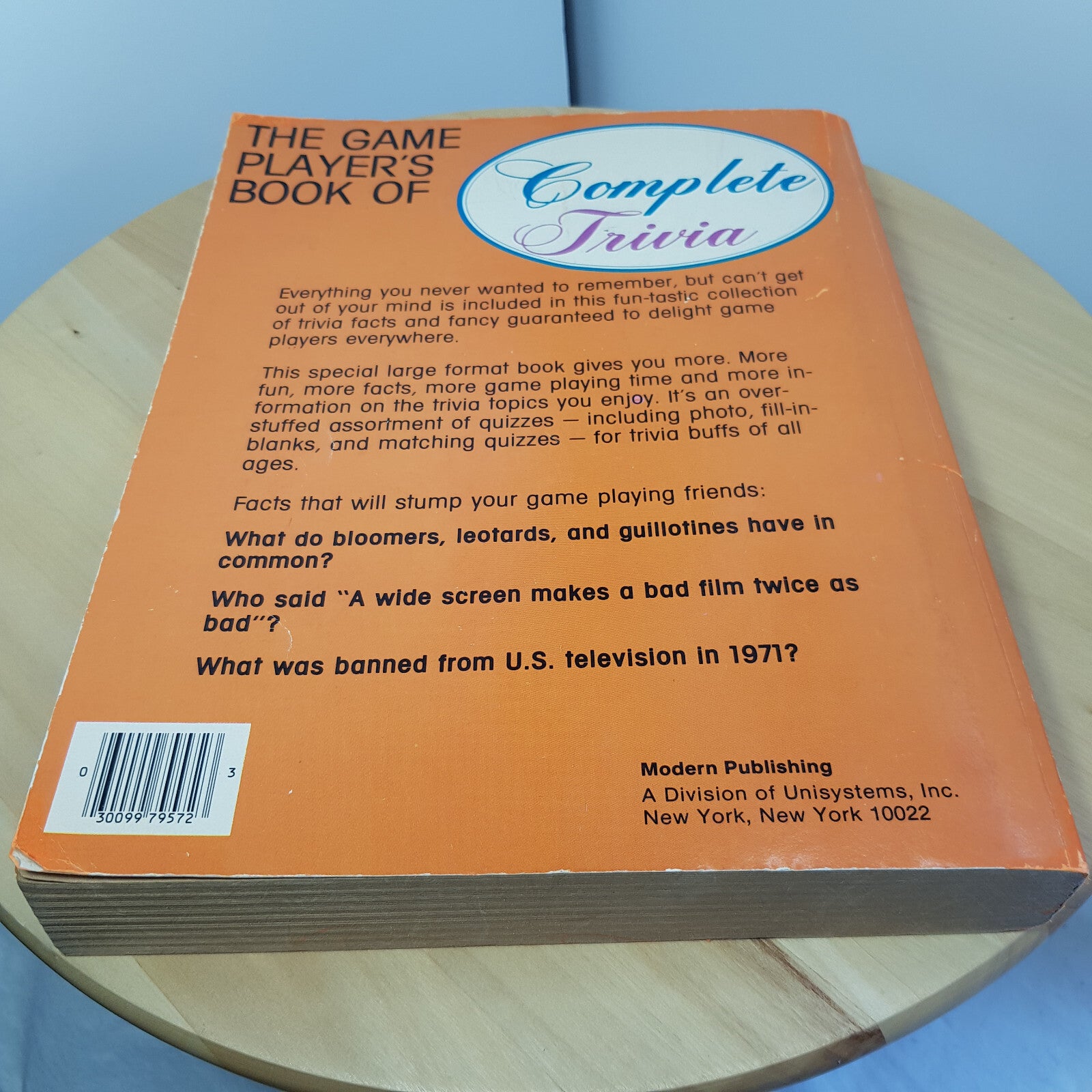 The Game Players Book of Complete Trivia by Don Elmo - 1984 - paperback