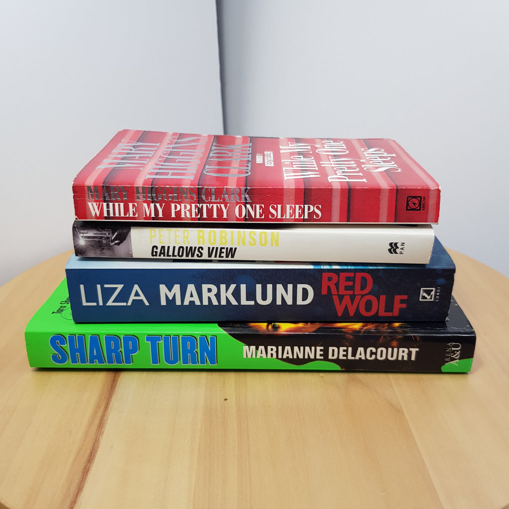Bundle x 4 crime/thriller books - Sharp turn/Red Wolf/Gallows View/While my p...