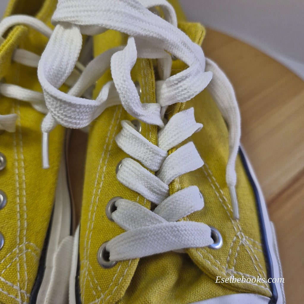 Rubi size 40 lace up shoes - mustard yellow  canvas with white rubber soles