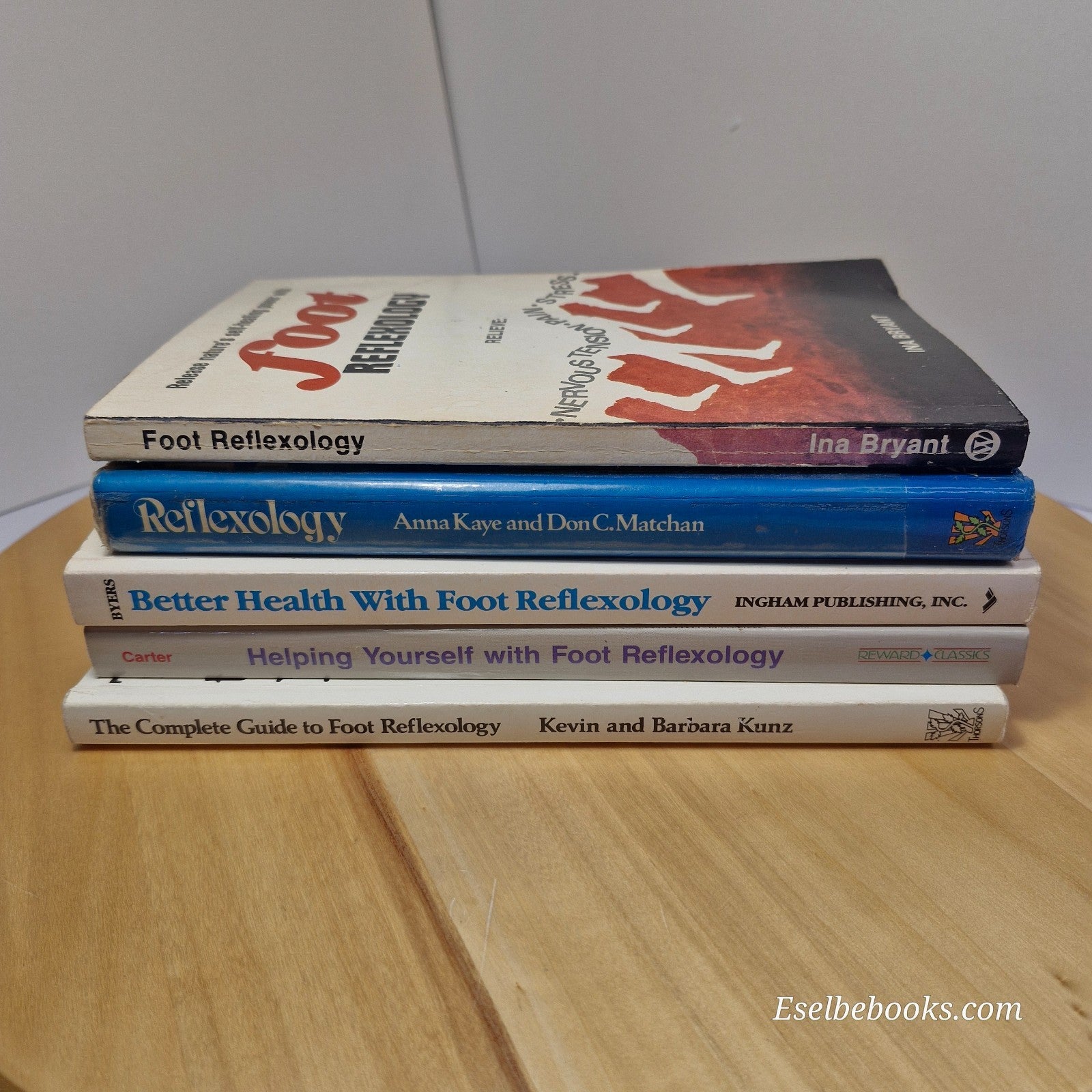 5 guide books about foot reflexology - hardback/paperbacks