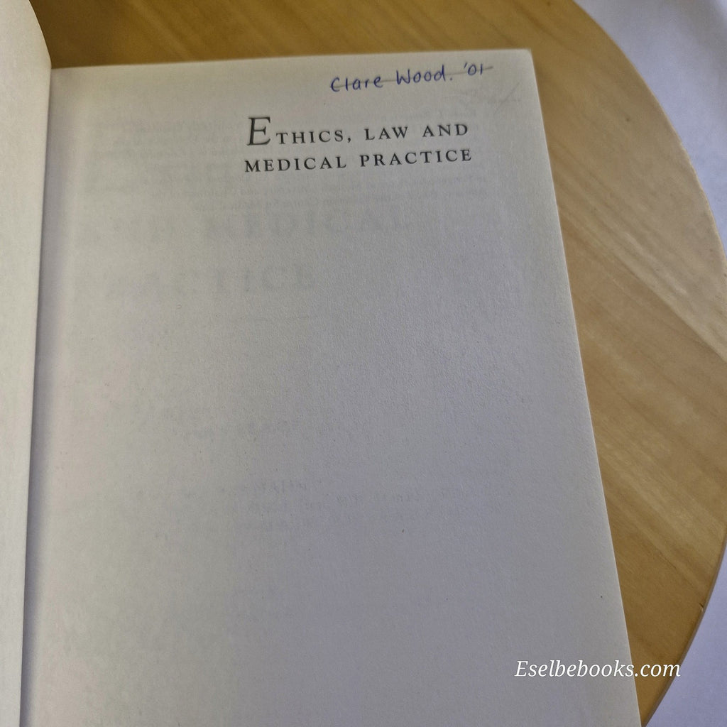 Ethics, Law and Medical Practice by Plueckhahn, Cordner & Breen - paperback