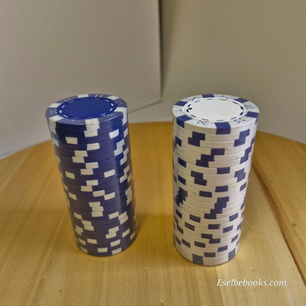 25 Dark Blue "Dice"  11.5 Grams Non-Denominated Blank Poker Chips