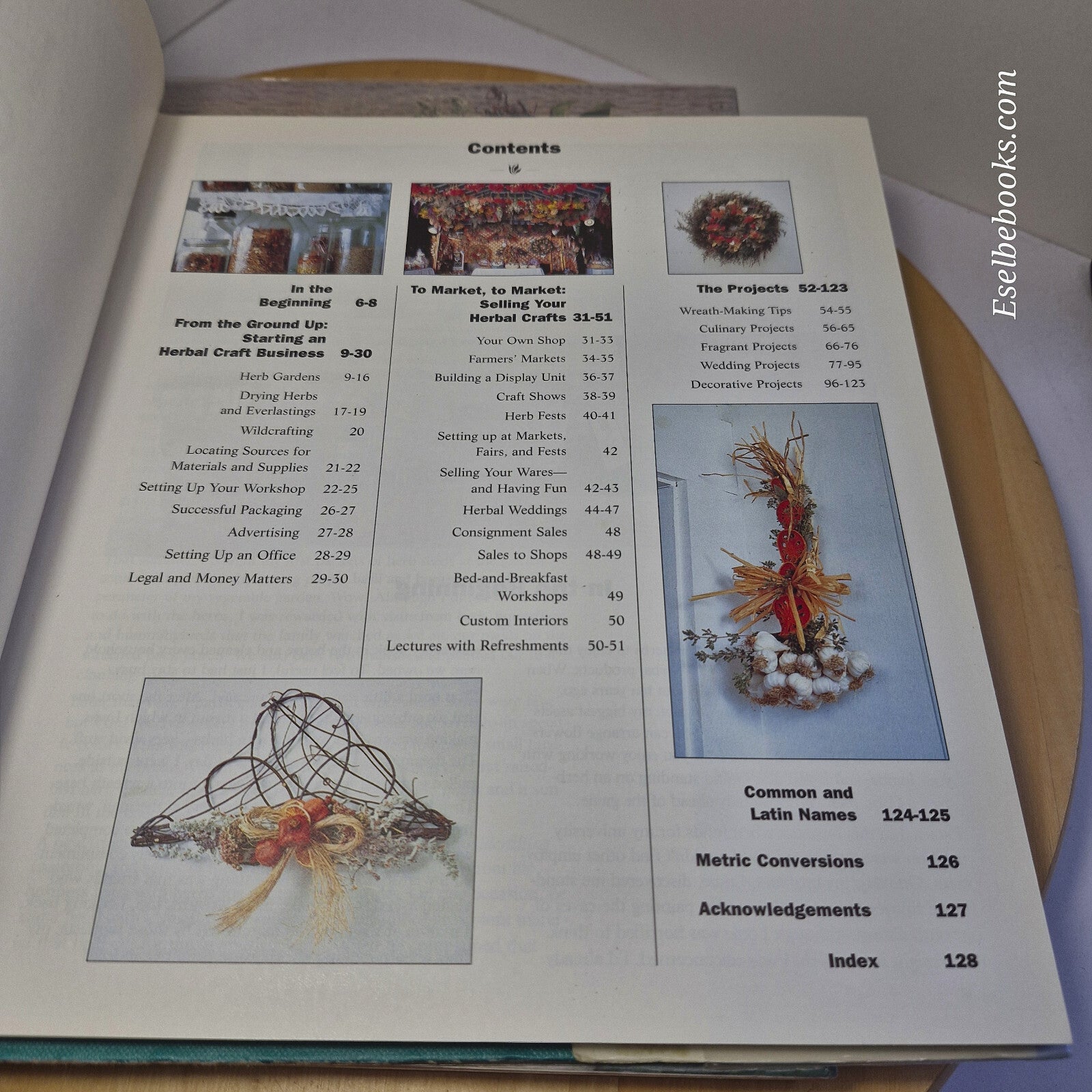 3 books - herbal wreaths/herbal crafts - how to guides - hardbacks