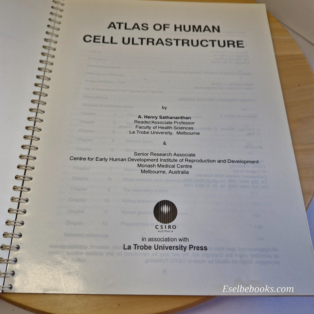 Atlas of Human Cell Ultrastructure by A HENRY Sathananthan 1996 paperback