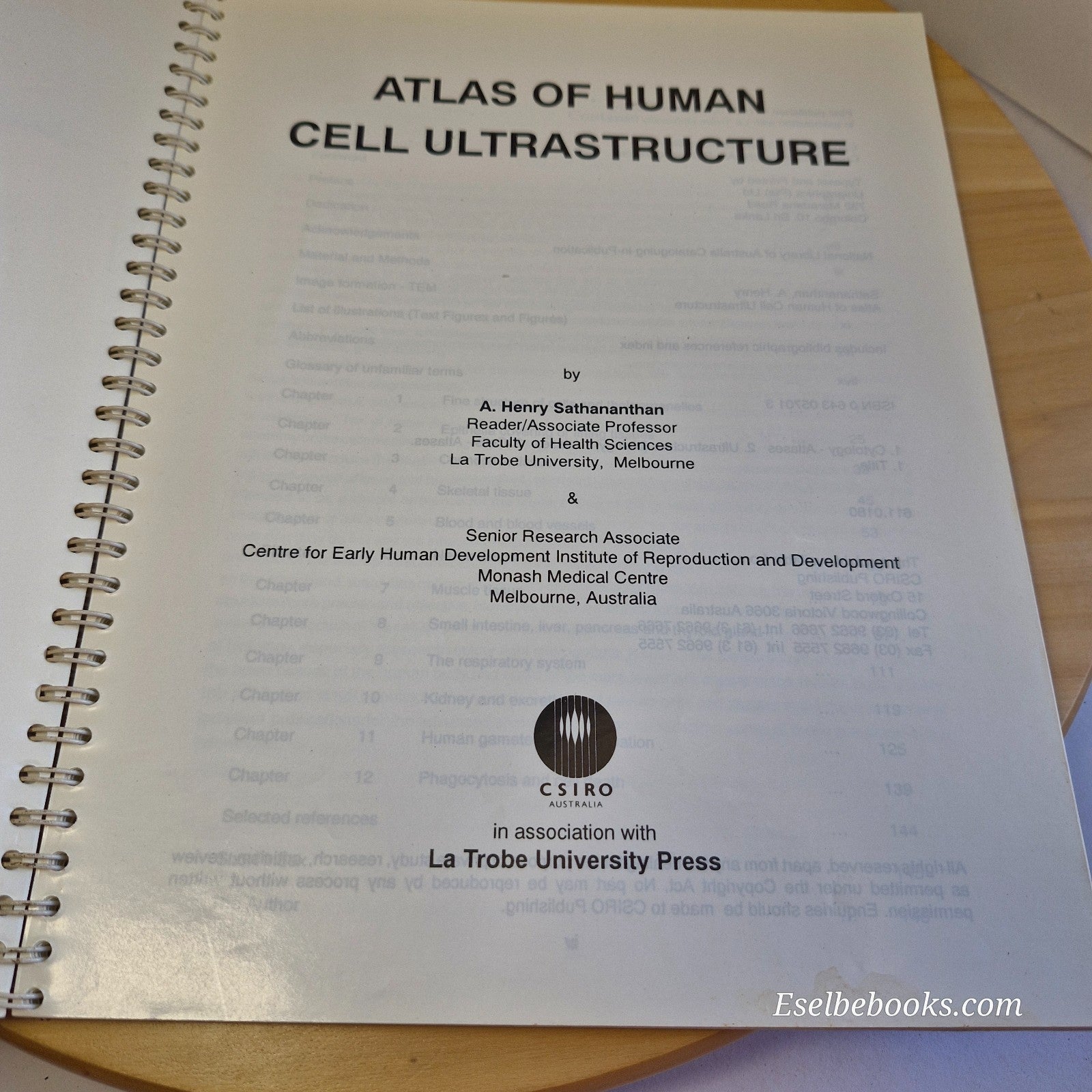 Atlas of Human Cell Ultrastructure by A HENRY Sathananthan 1996 paperback
