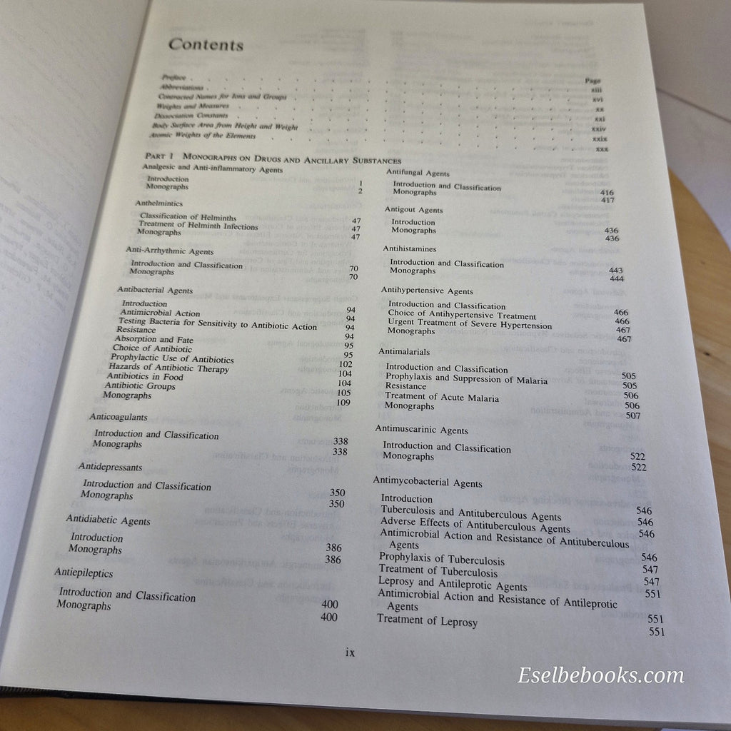 Martindale: The Extra Pharmacopoeia 29th edition 1989 hardback with dust jacket