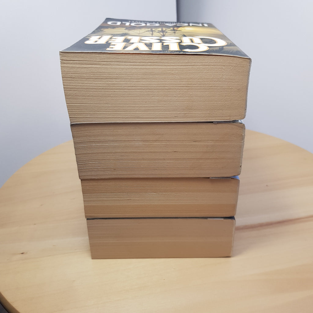 4 x Clive Cussler book bundle - Inca Gold/Treasure of Khan/The Navigator/Plag...