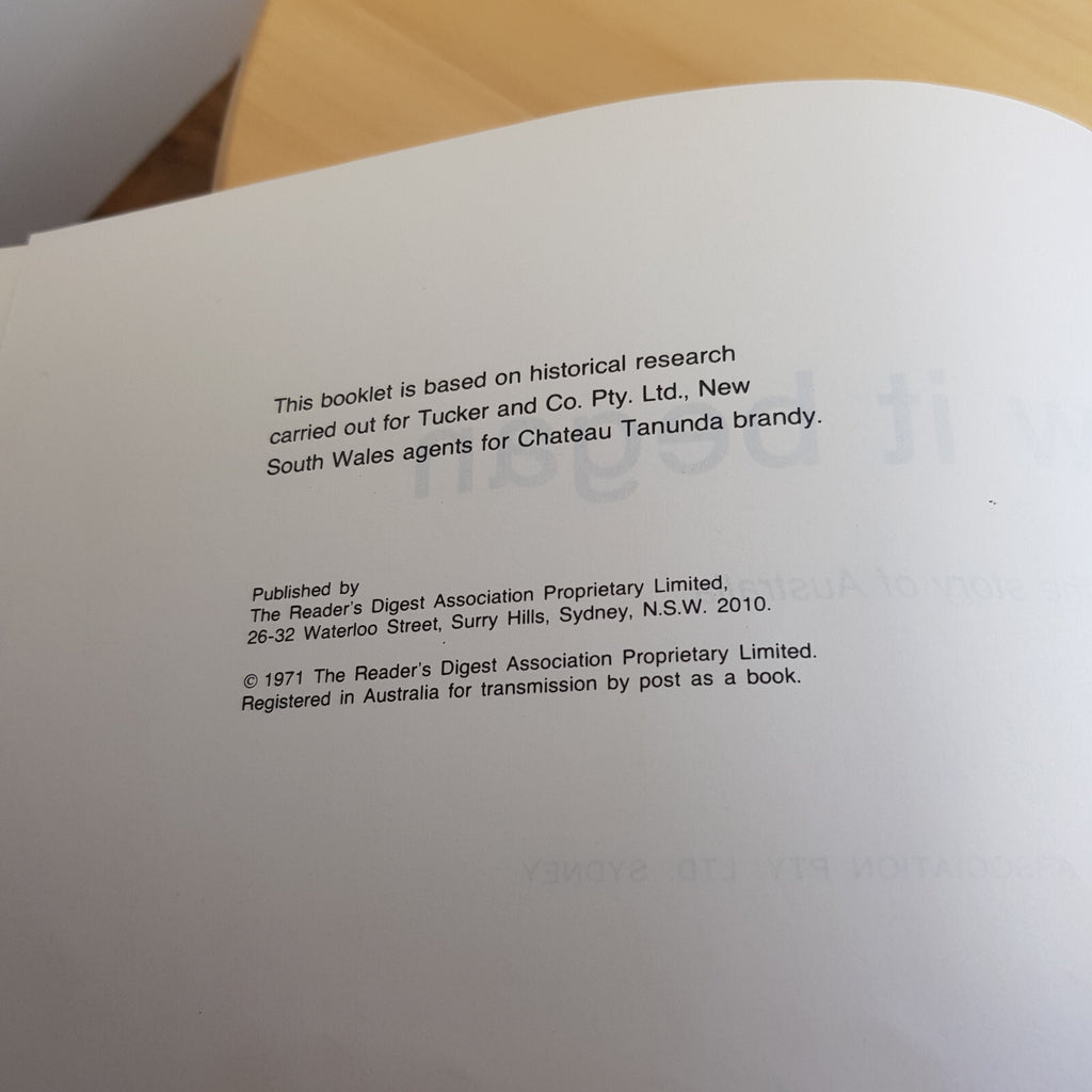 History: How it Began Episodes in the Story of Australia By Reader's Digest A...