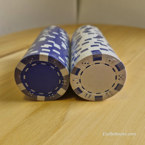 25 Dark Blue "Dice"  11.5 Grams Non-Denominated Blank Poker Chips