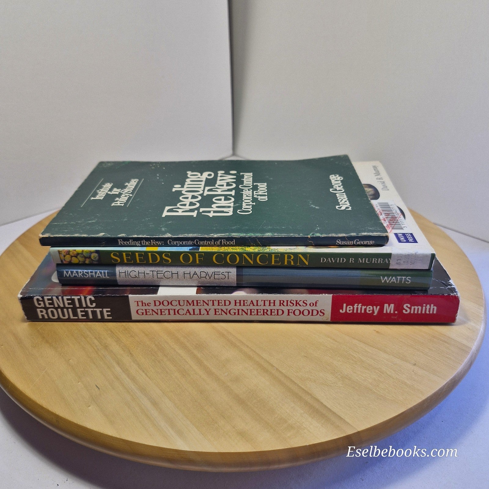 4 guidebooks regarding genetically engineered food - titles in description