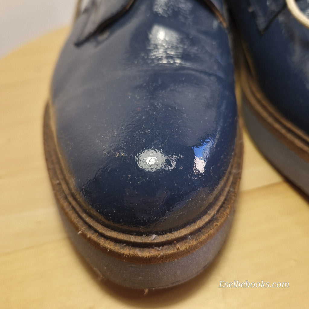 2 Baia Vista size 40 loafers - dark turquiose patent leather w/ rubber soles