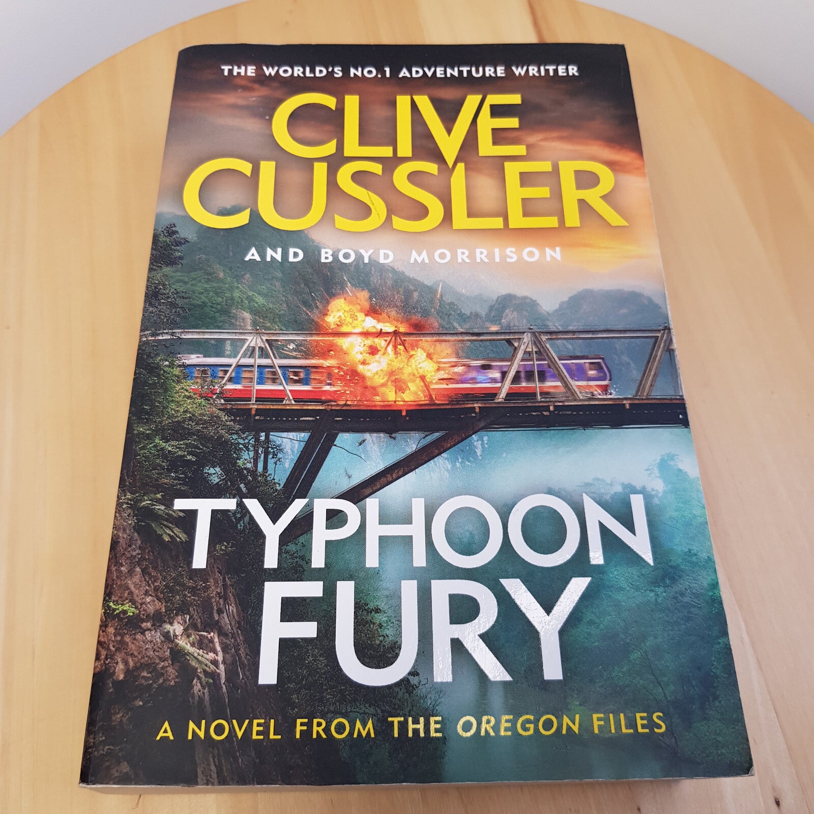 Clive Cussler - Typhoon Fury (large paperback) & Shock Wave (small paperback)