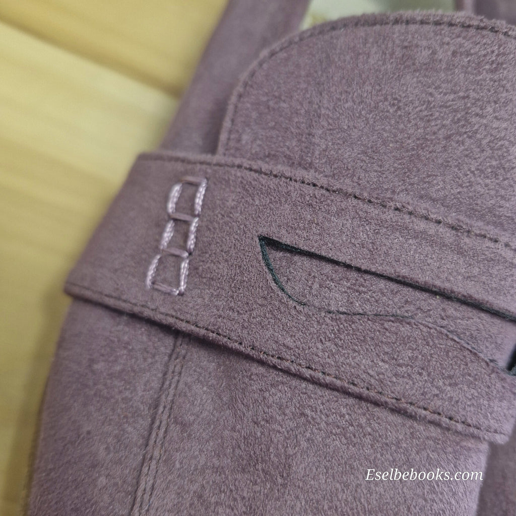 WA Oriental Traffic dark plum suede loafers - size 40 with black rubber soles