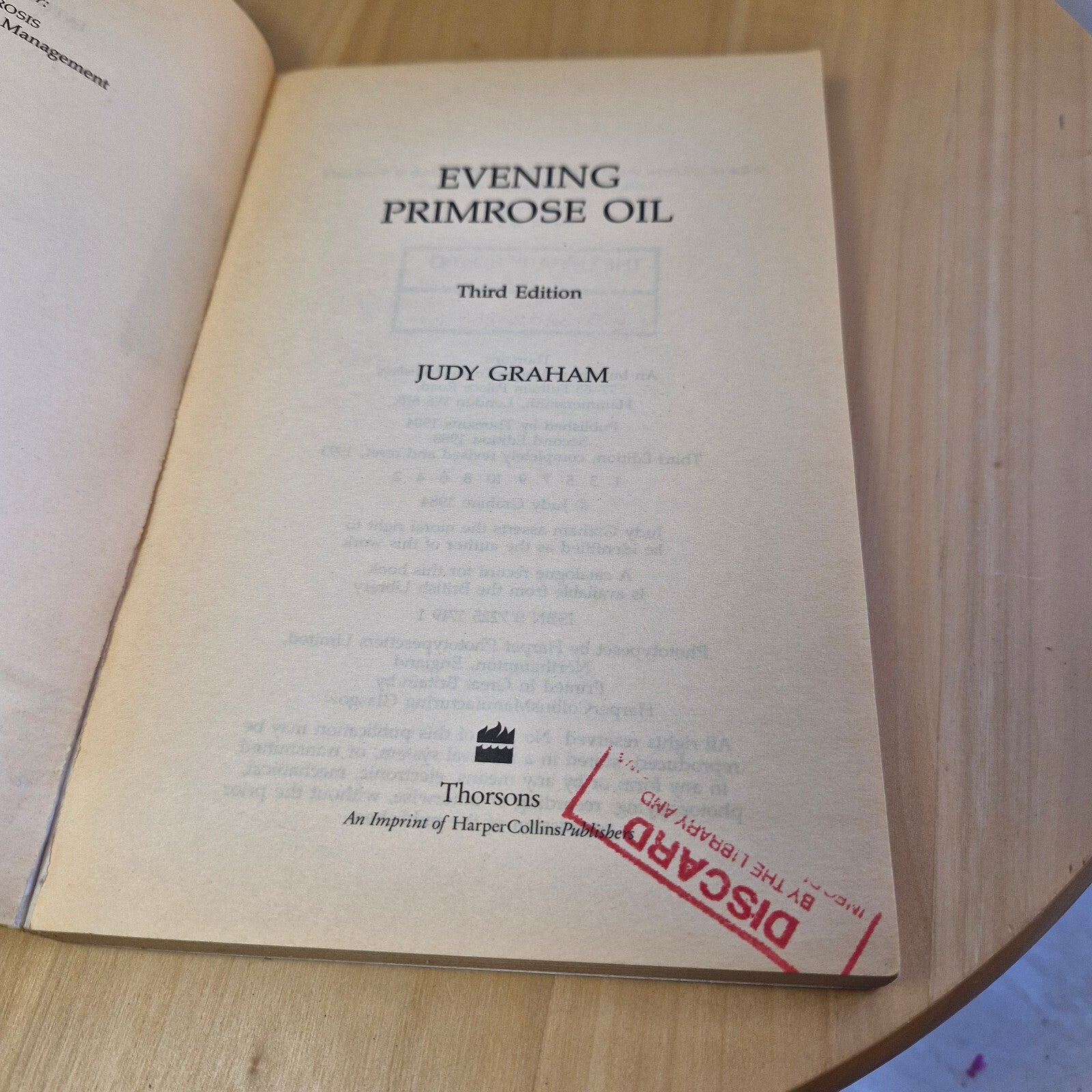 Health: Evening Primrose Oil By Judy Graham · 1993 - vintage paperback
