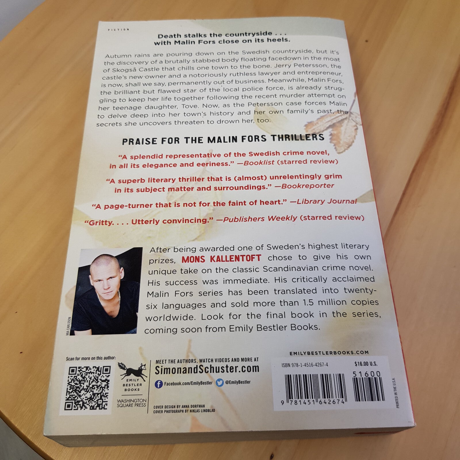 Autumn Killing A Thriller By Mons Kallentoft · 2014 - paperback