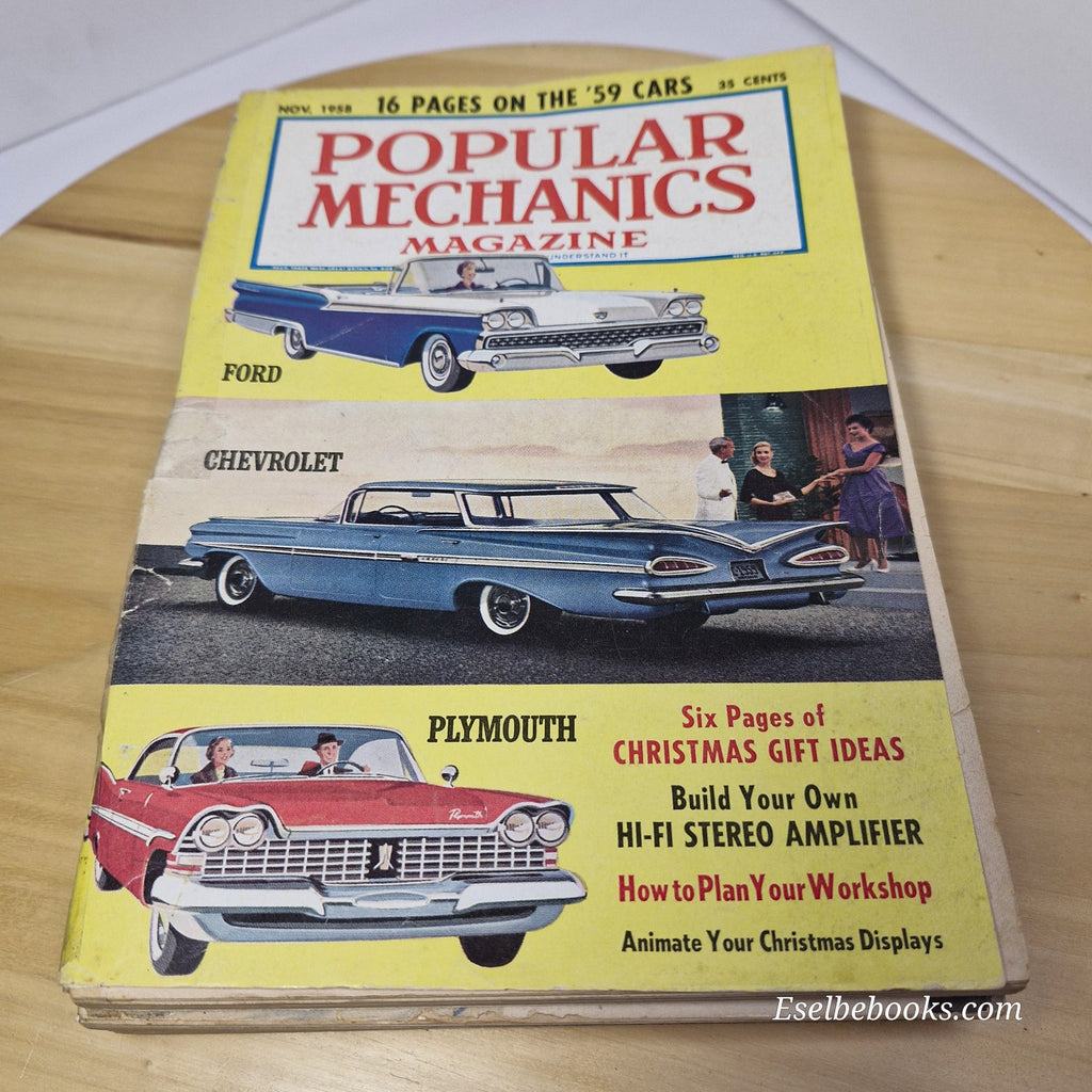 Lot of 8 Vintage Popular Mechanics Magazine 1956 to 1959