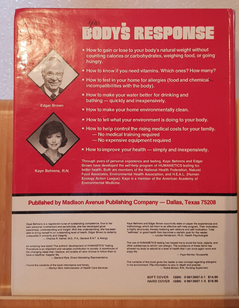 Health: Your body's response by Edgar Brown and Key Behrens RN - large hardback