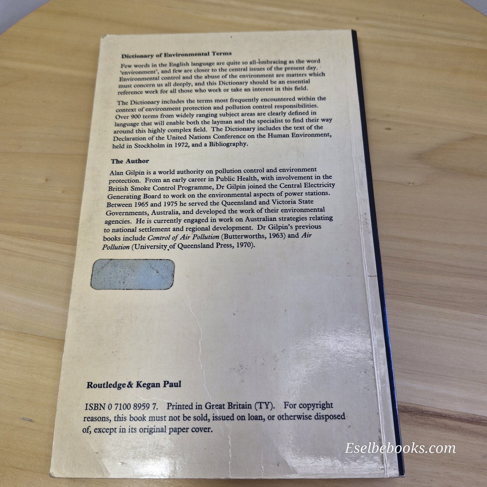 Dictionary of Environmental Terms By Alan Gilpin · 1978 - vintage paperback