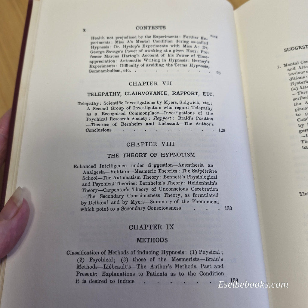 Hypnotism and Treatment by Suggestion By J. Milne Bramwell - 1982 hardback