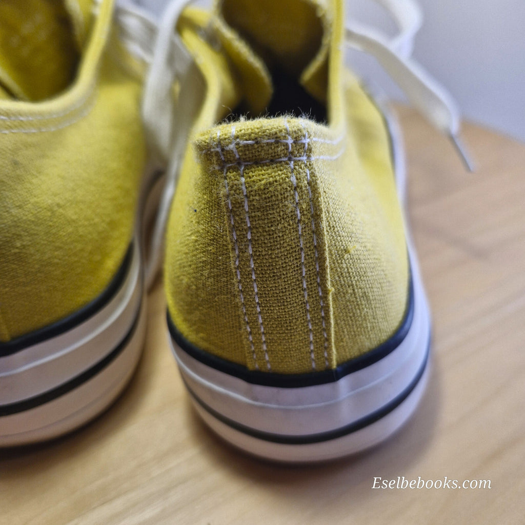 Rubi size 40 lace up shoes - mustard yellow  canvas with white rubber soles